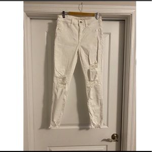 American Eagle White Ripped Jeans